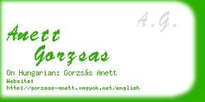 anett gorzsas business card